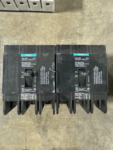 Siemens BQD350BP 3 Pole 50 Amp 480V Circuit Breaker BQD350