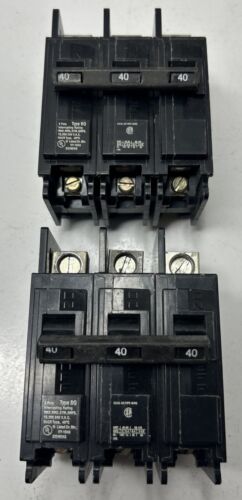 Siemens BQ3B040L 40-Amp Three Pole 240-Volt Lug In/Lug Out Breaker Lot Of 2