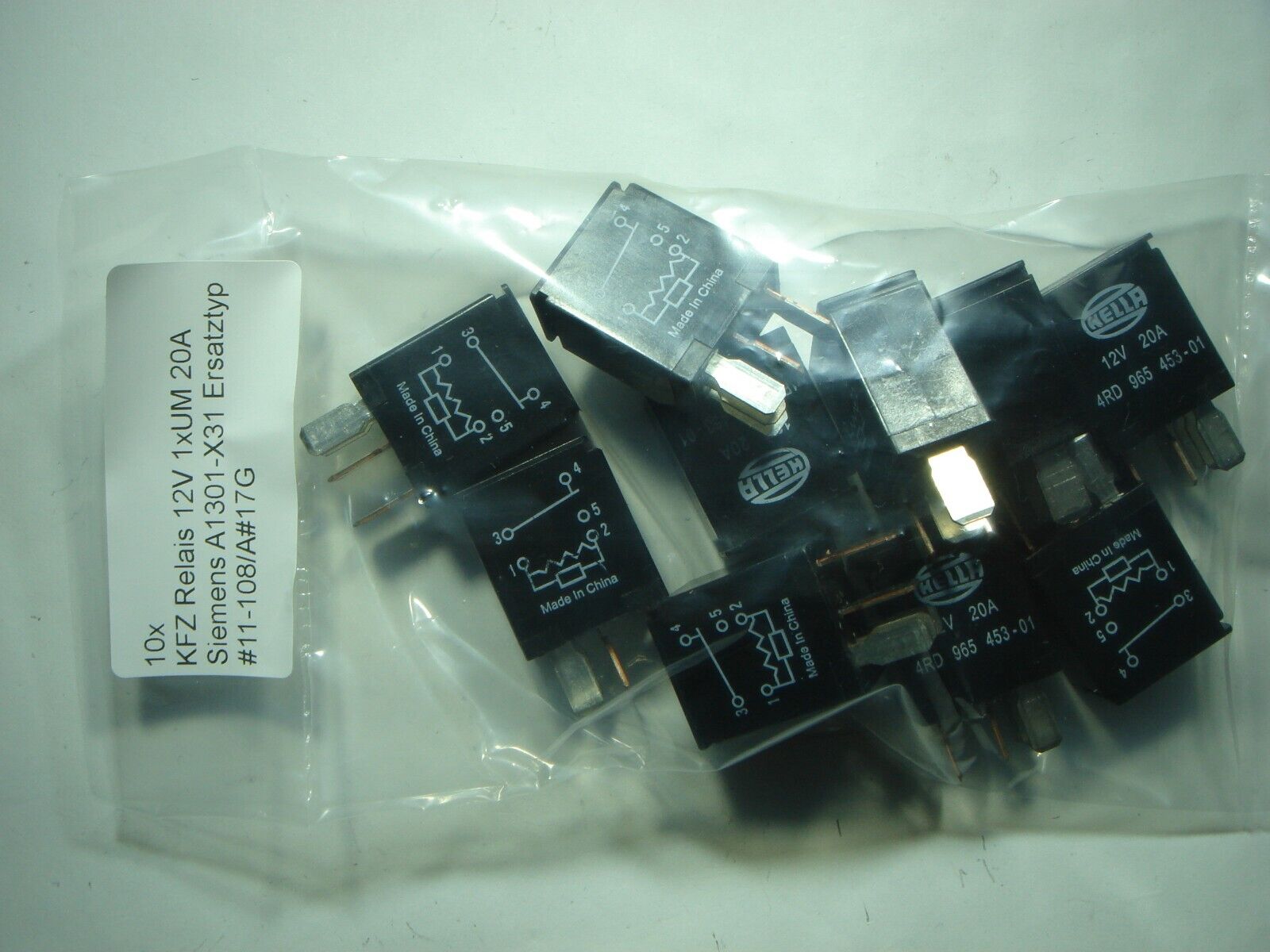 10x KFZ Relais 12V 1xUM 20A Siemens A1301-X31 Ersatztyp #11-108/A#17g