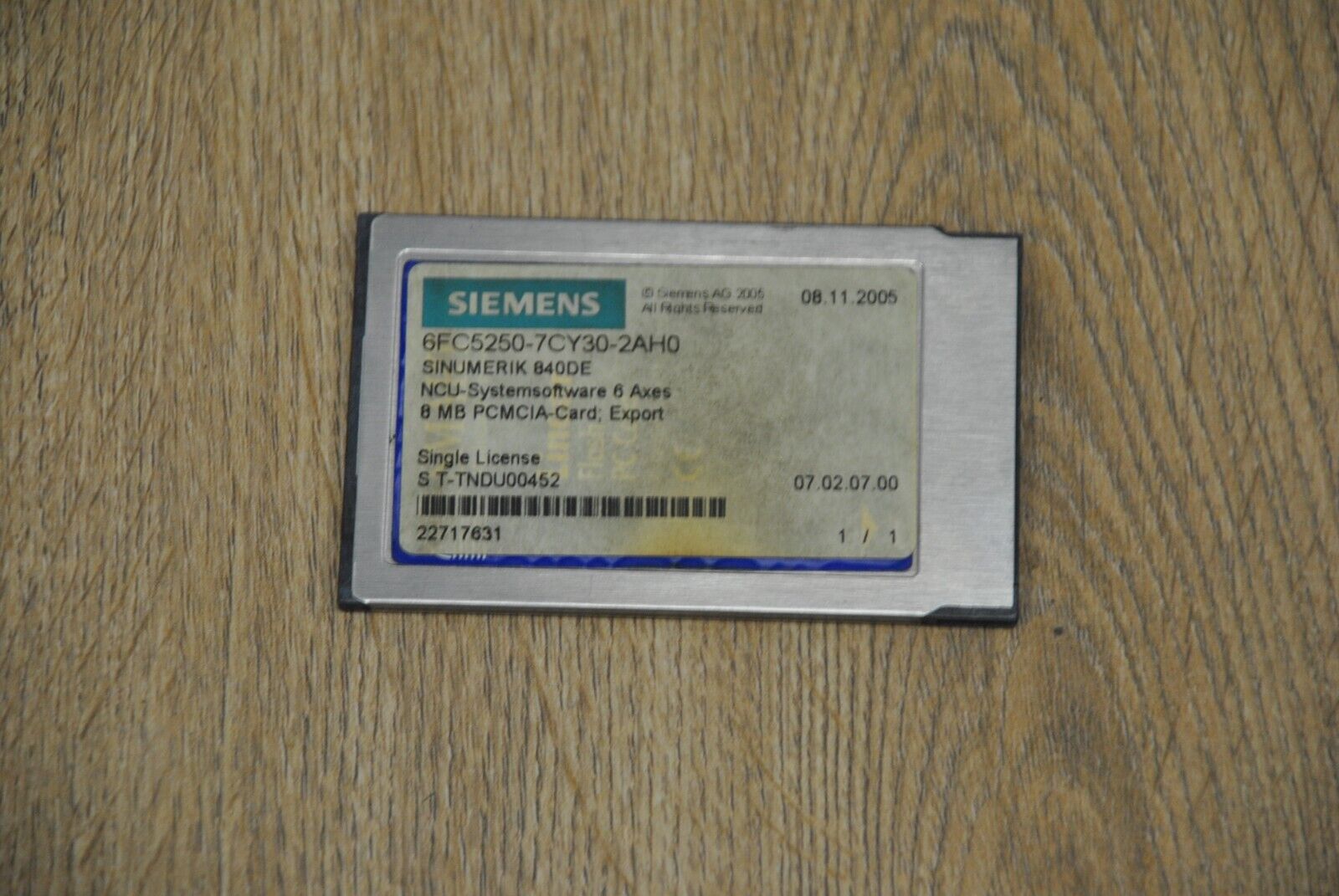 Siemens Snumerik 840D PCMCIA Card 6FC5250-7CY30-2AH0 | 6FC5 250-7CY30-2AH0