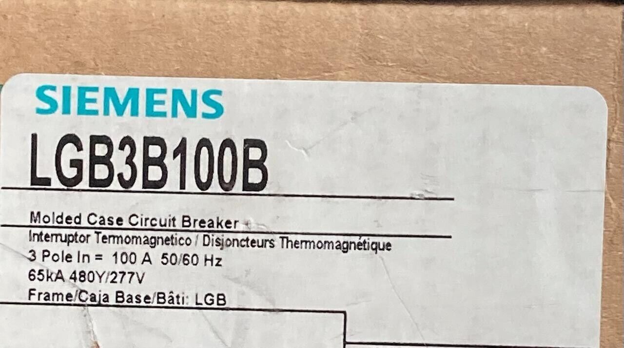 LGB3B100B Siemens 3p 100amp Breaker