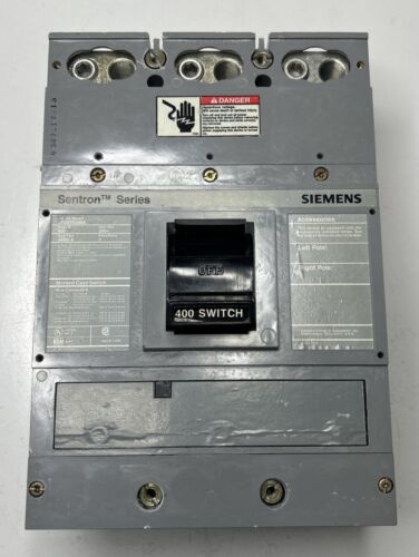 SIEMENS JXD63S400A MOLDED CASE SWITCH 600VAC 400A 3P TYPE JXD2-A SENTRON SERIES