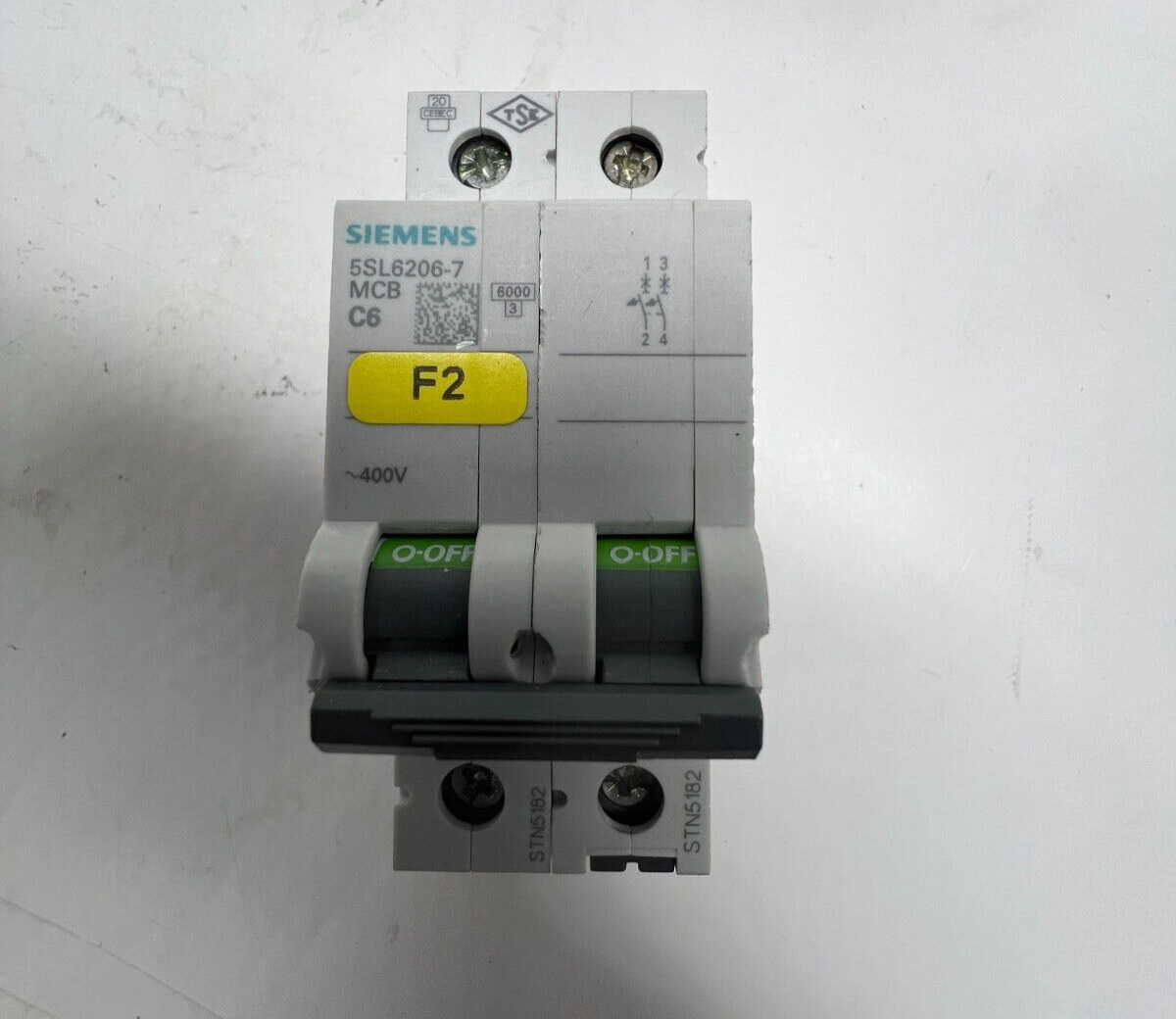Siemens Miniature Circuit Breaker 5SL6206-7 400 V 6kA, 2-pole, C, 6A