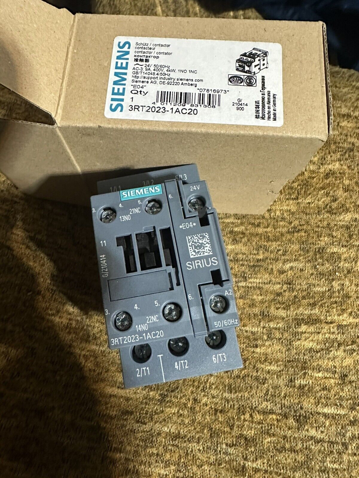 3RT2023-1AC20 NEW SIEMENS Contactor Expedited Shipping 3RT20231AC20 3RT2023