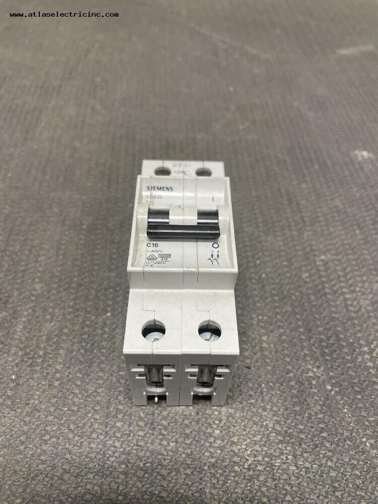 Siemens 5SX22-C10 DIN Rail Mount Mini Circuit Breaker 2 Pole 480V
