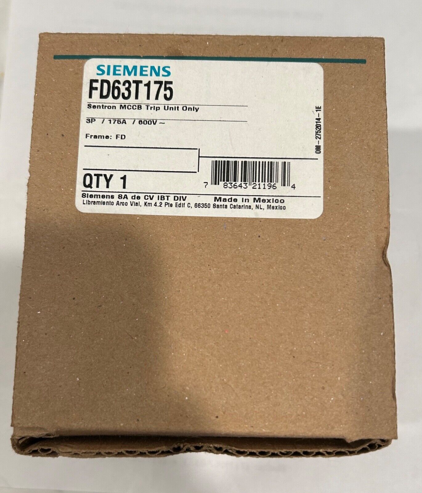 NEW Siemens FD63T175 Circuit Breaker