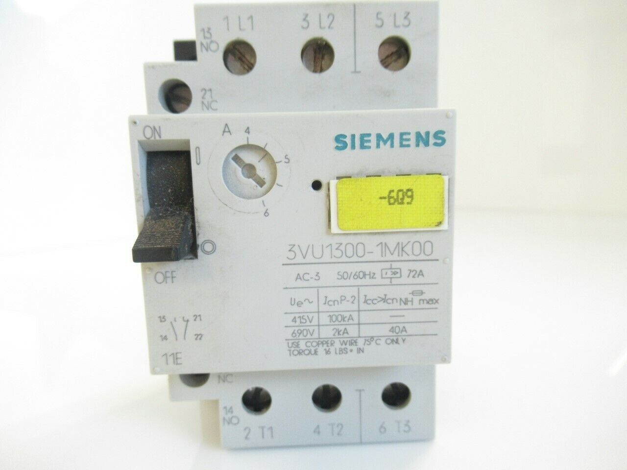 3VU1300-1MK00 3VU13001MK00 Siemens manual motor starter (Used and Tested)