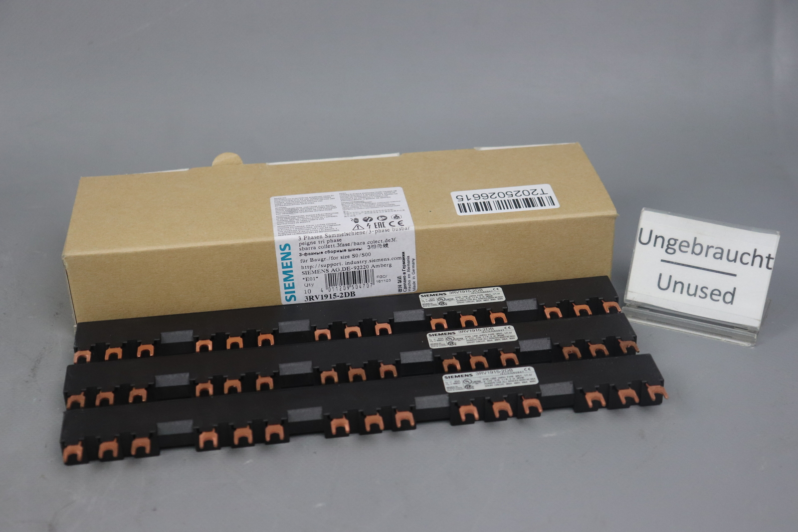 Siemens 3RV1915-2DB 3 Phases Bus 63A 690V E :0 1 (3 Piece) Unused Boxed