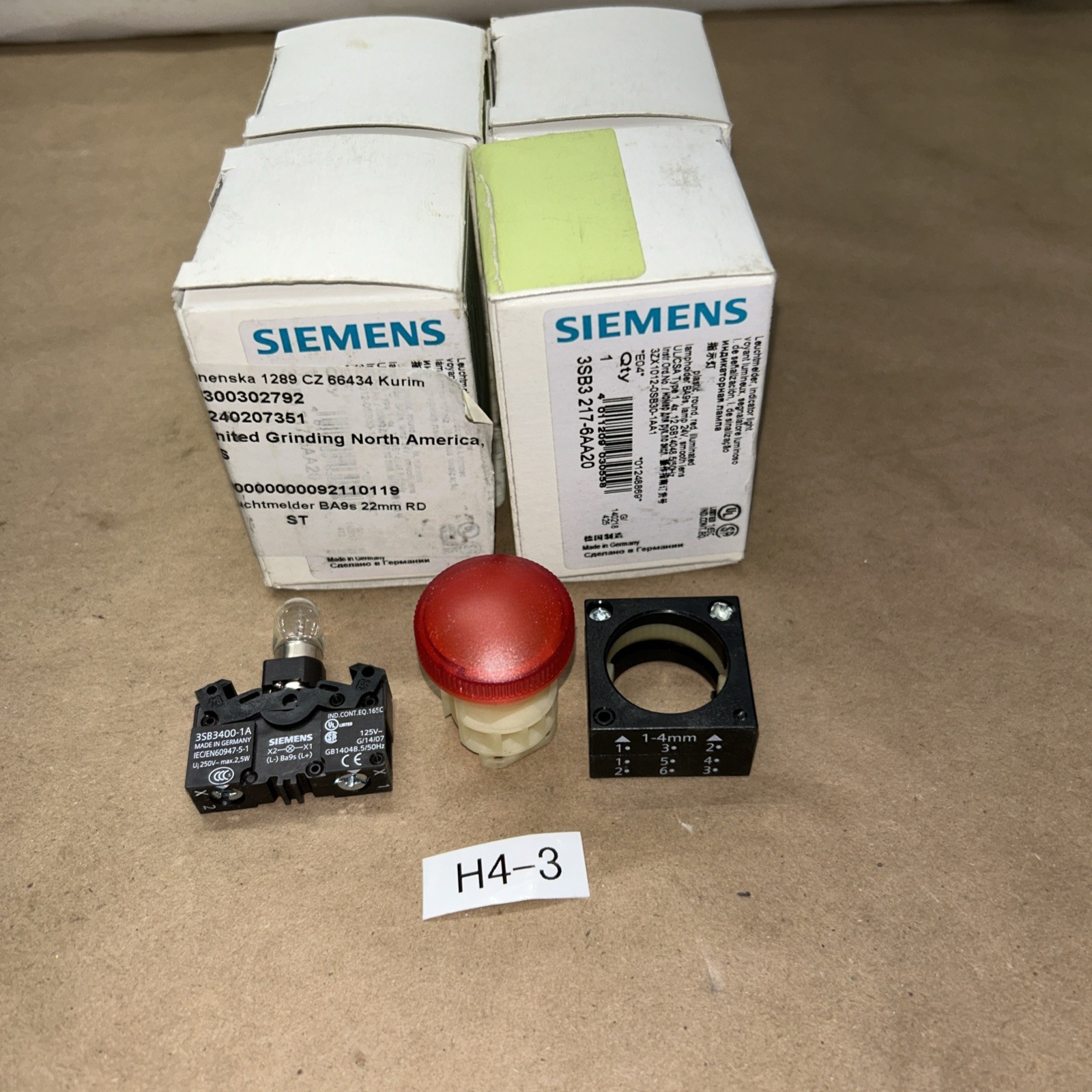 (4) NEW IN BOX SIEMENS INDICATOR LIGHT 3SB3 217-6AA20 FAST SHIPPING! + WARRANTY