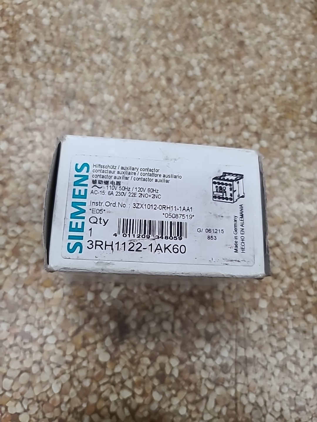 Siemens Sirius Auxiliary Contactor Control Relay 3RH1122-1AK60 *New Open Box*