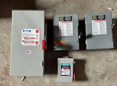 Eaton , Square D, Siemens Lot Of 4 Safety Switches 