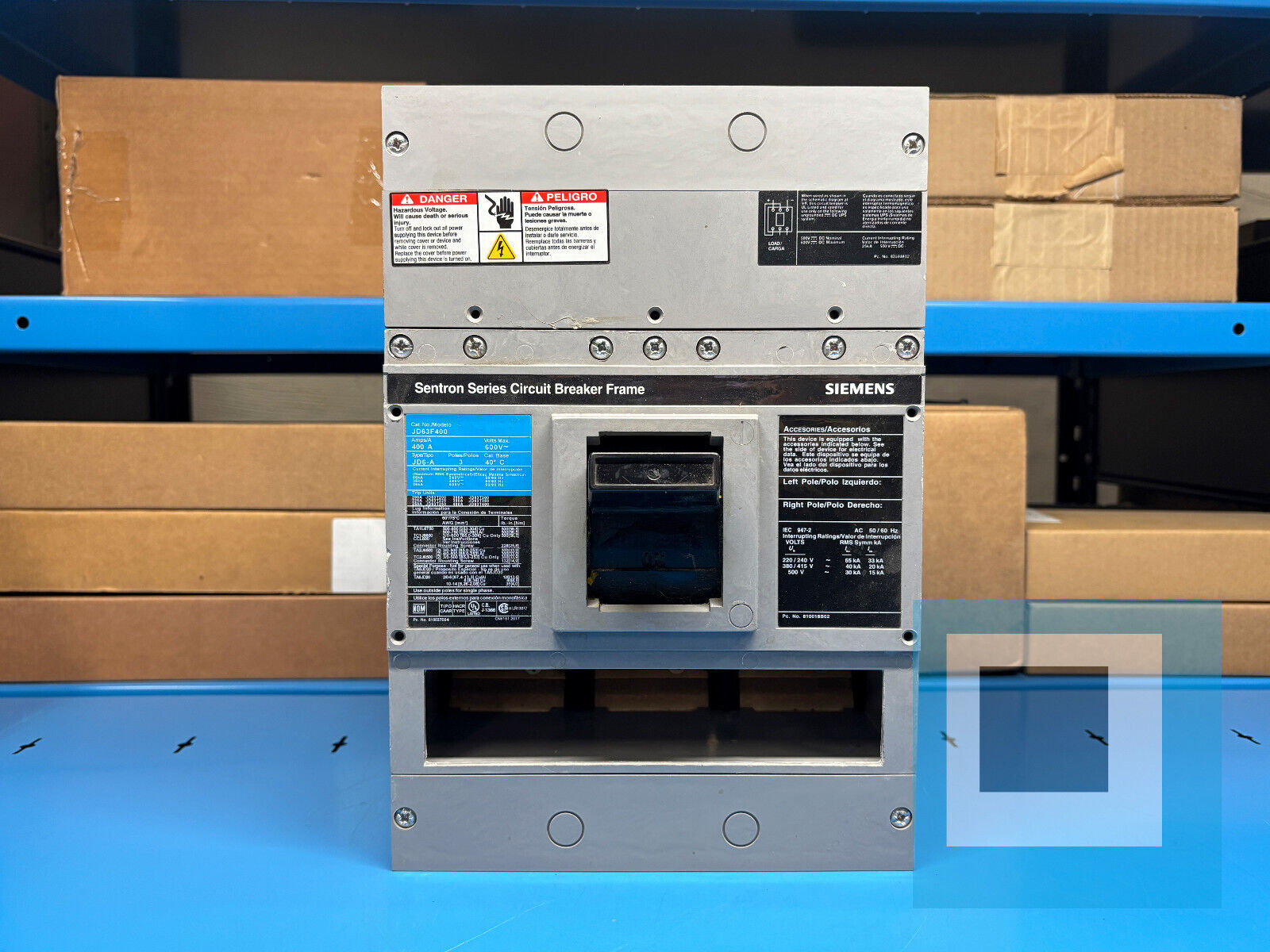 Siemens JD63F400 400A 3-Pole 600V Molded Case Circuit Breaker – New, No Box