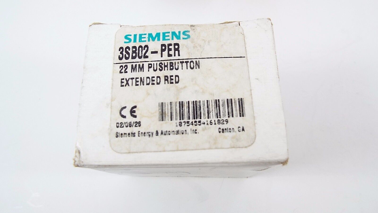 SIEMENS 3SB02-PER   22MM EXTENDED RED PUSHBUTTON 3SB02PER