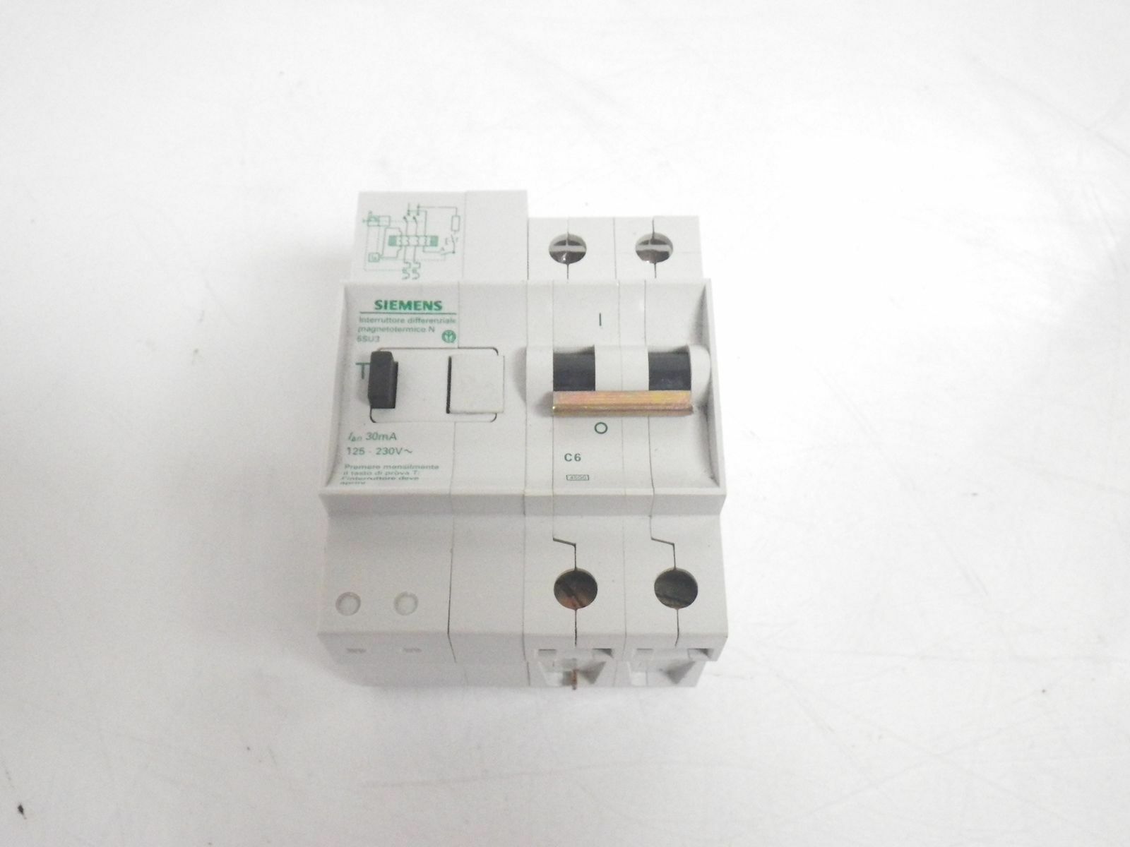 5SU3 C6 Siemens Circuit Breaker 2 Pole 125-230V with Overload (Used and Tested)