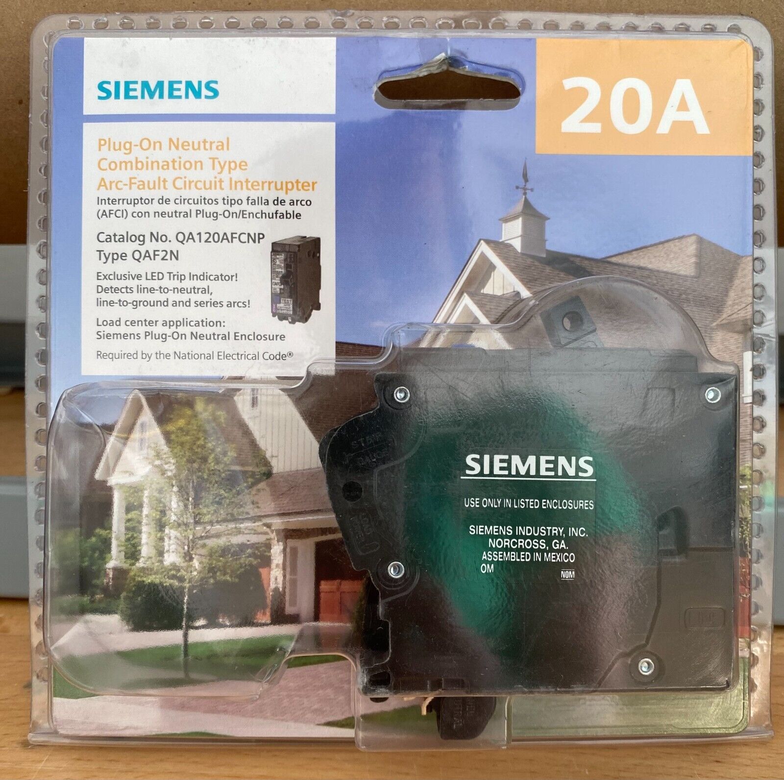 Siemens  QA120AFCNP Plug-On Neutral 20A Combo Type Arc-Fault Circuit Interrupter