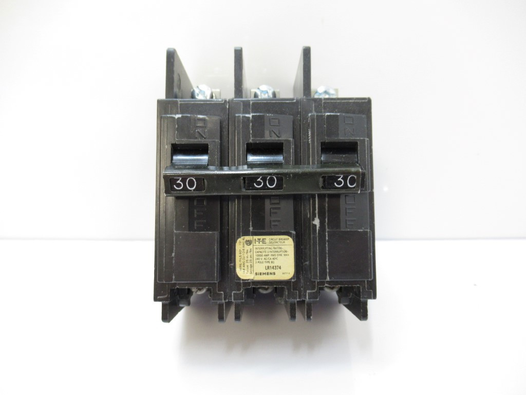 BQ3B030 Siemens Breaker Type BQ Low Voltage 3-Pole 30A, 240V, 3-Phase