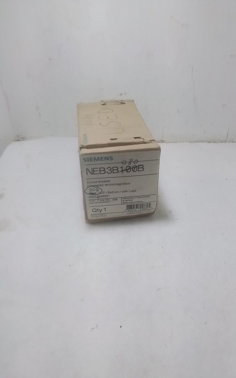 SIEMENS NEB3B070 3-P 80A 600V CIRCUIT BREAKER TYPE NEB (NP1)