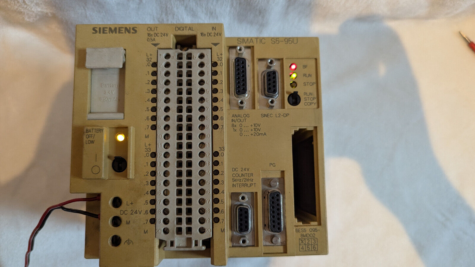 Siemens Simatic S5-95U 6ES5 095-8MD01 6ES5095-8MD01 E-Stand:1