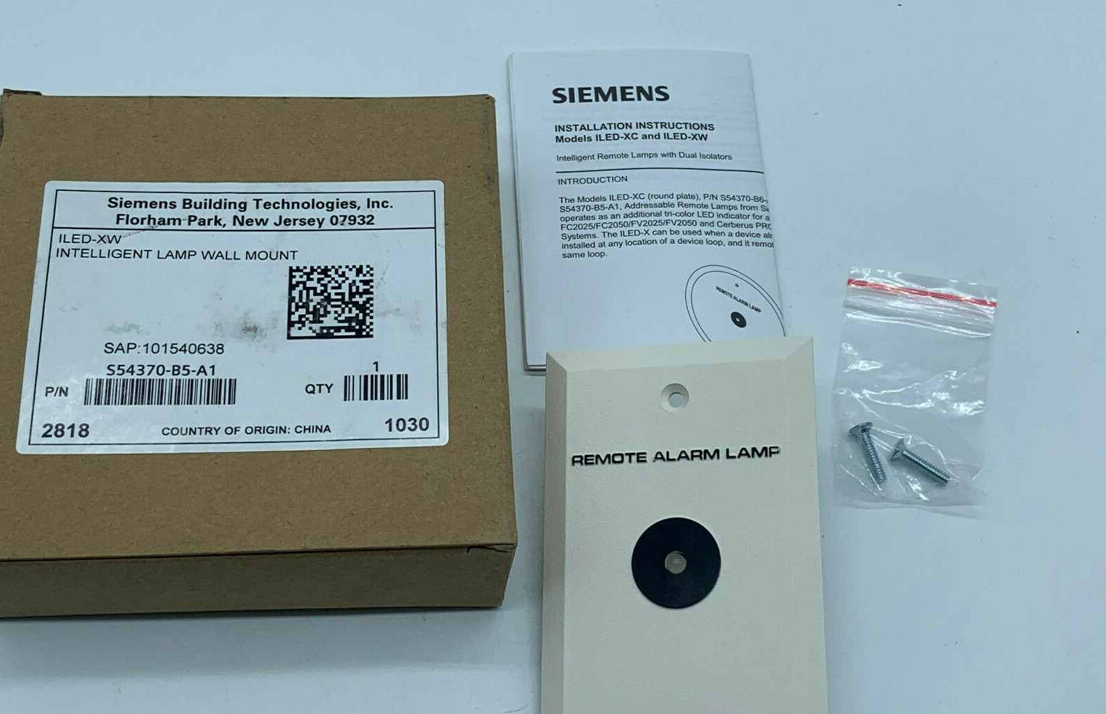 Siemens ILED-XW S54370-B5-A1 INTELLIGENT LAMP WALL MOUNT