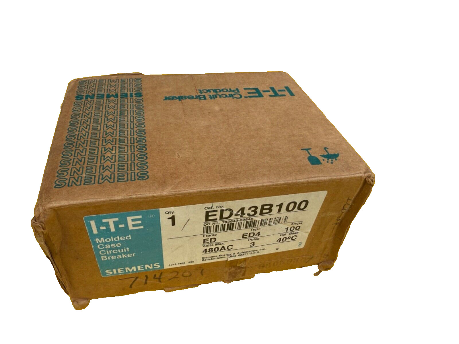 NEW Siemens ED43B100 3p 480v 100a - New Surplus (older vintage) - NEW SURPLUS