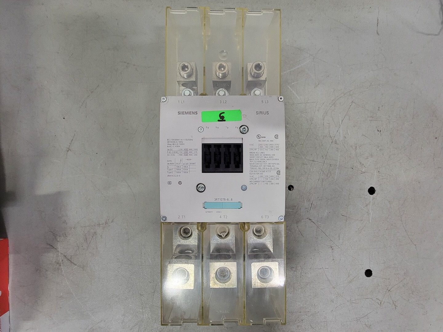 SIEMENS Contactor 3RT1075-6AF36