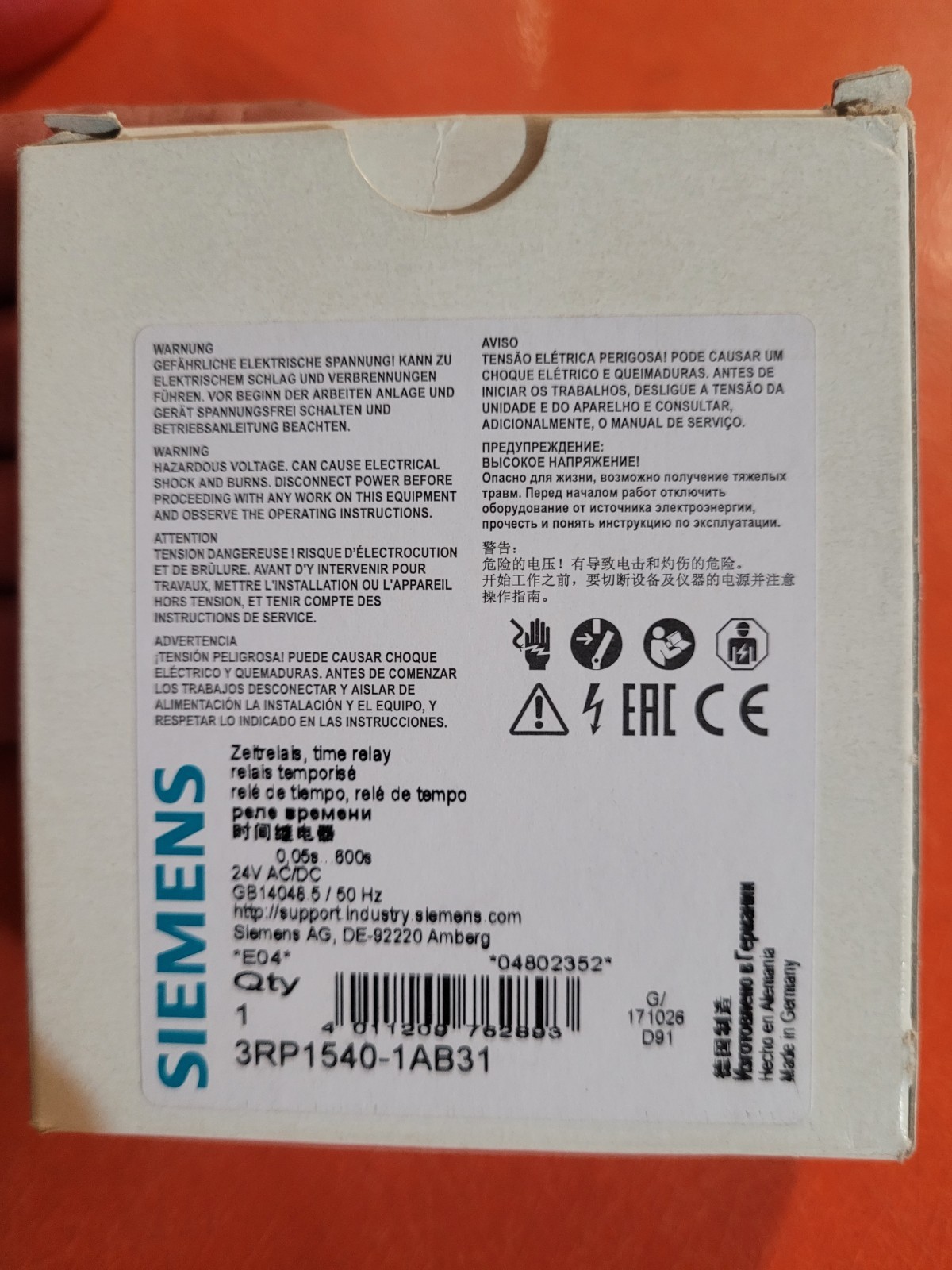 Siemens Zeitrelais 3RP1540-1AB31 time relay 24v  0,05s...600s  5/50 Hz