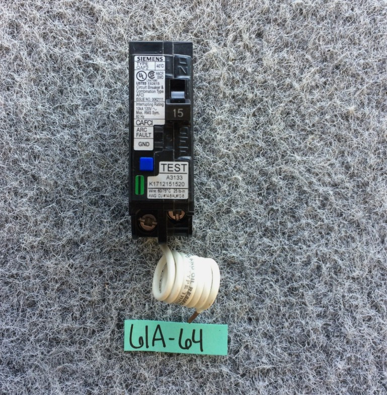 Lot of 3 Siemens QA115AFC 15-Amp Single Pole Plug-On Combination AFCI Breaker