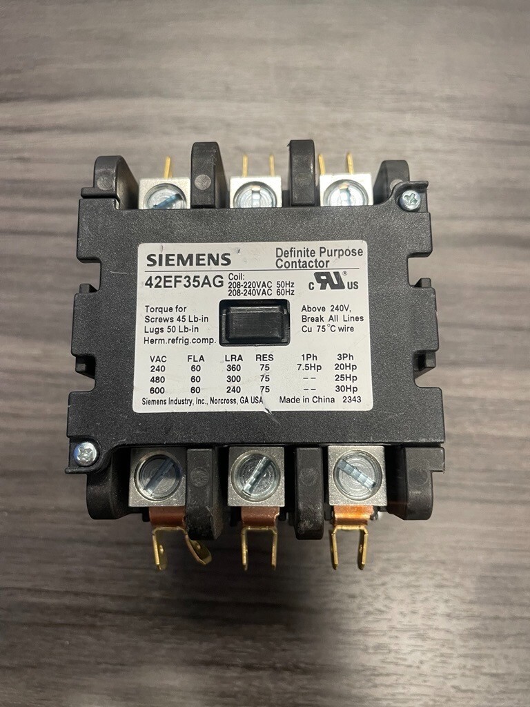 SIEMENS 42EF35AG DEFINITE PURPOSE CONTACTOR