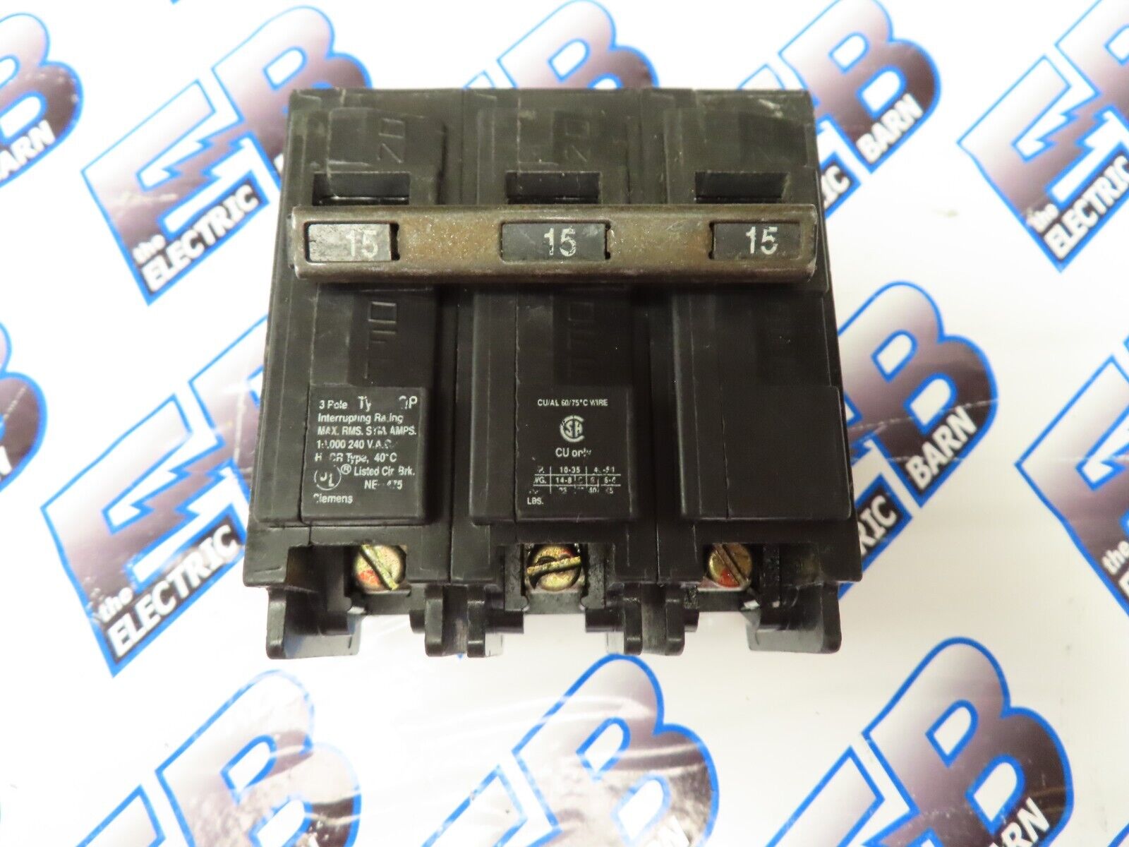 Siemens ITE Q315 Circuit Breaker 15 Amp 240 Volt 3 Pole Plug In 10K -WARRANTY