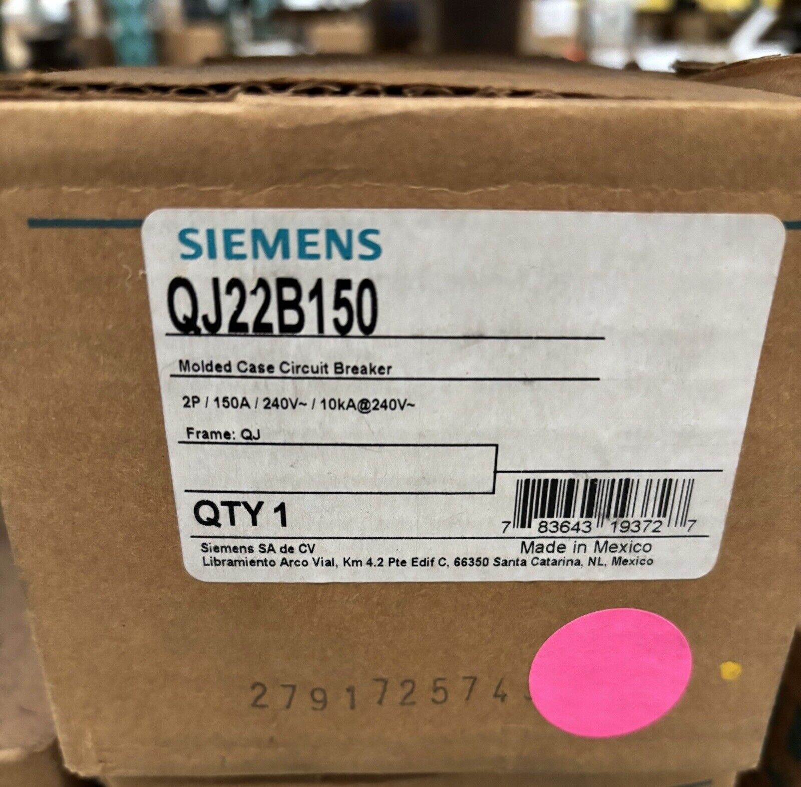 SIEMENS, QJ22B150, 2P, 150A, NEW!