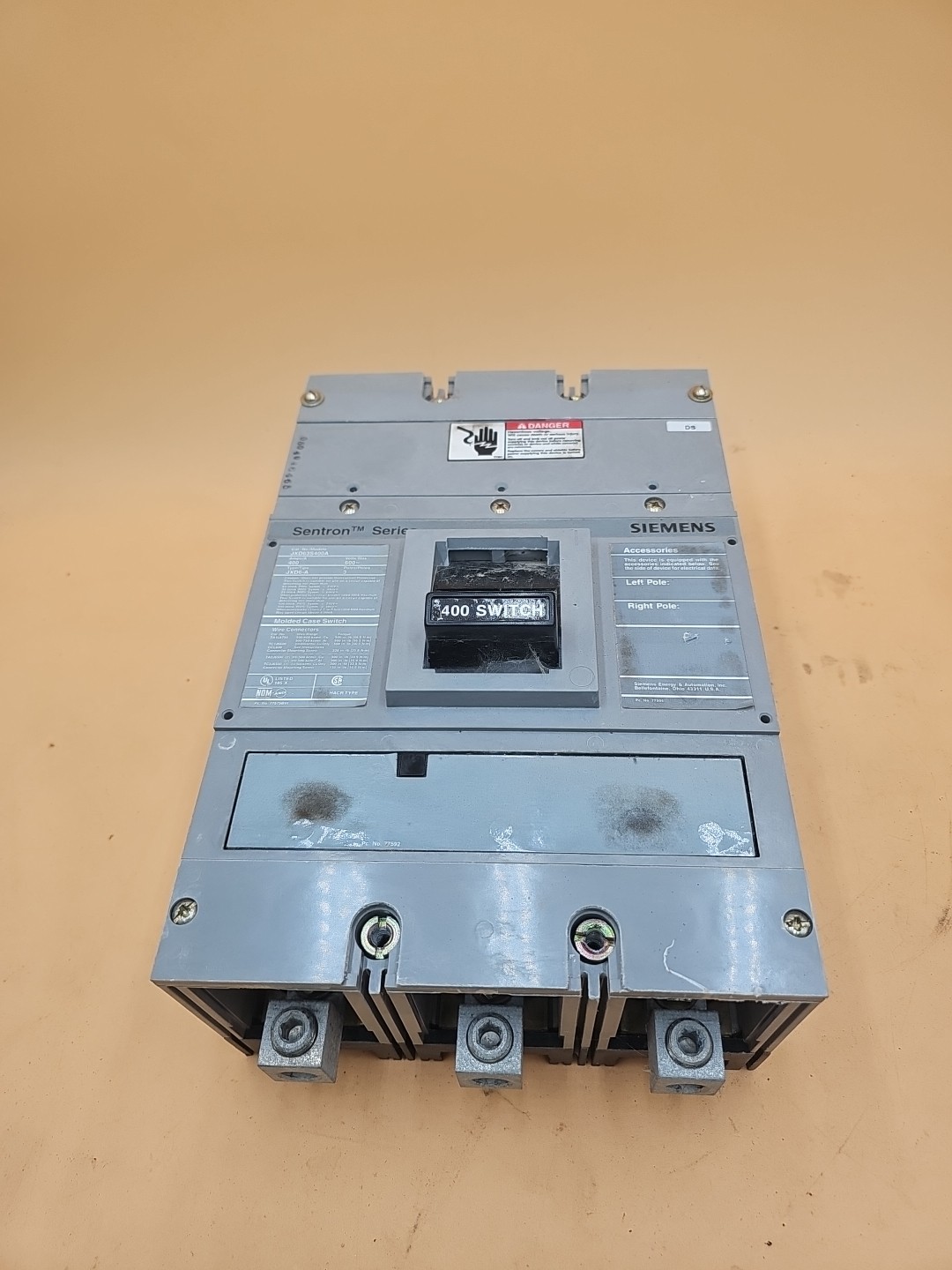 Siemens ITE JXD63S400A 3 POLE 400 Amp Type JXD6A Bolt On Circuit Breaker