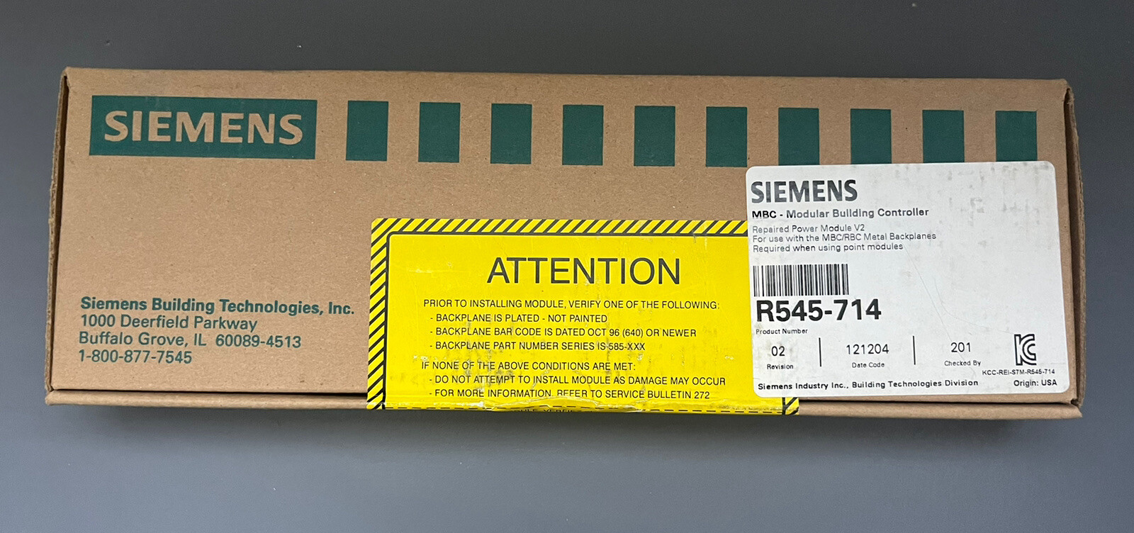 New Siemens R545-714 MBC Modular Building Control Power Module 