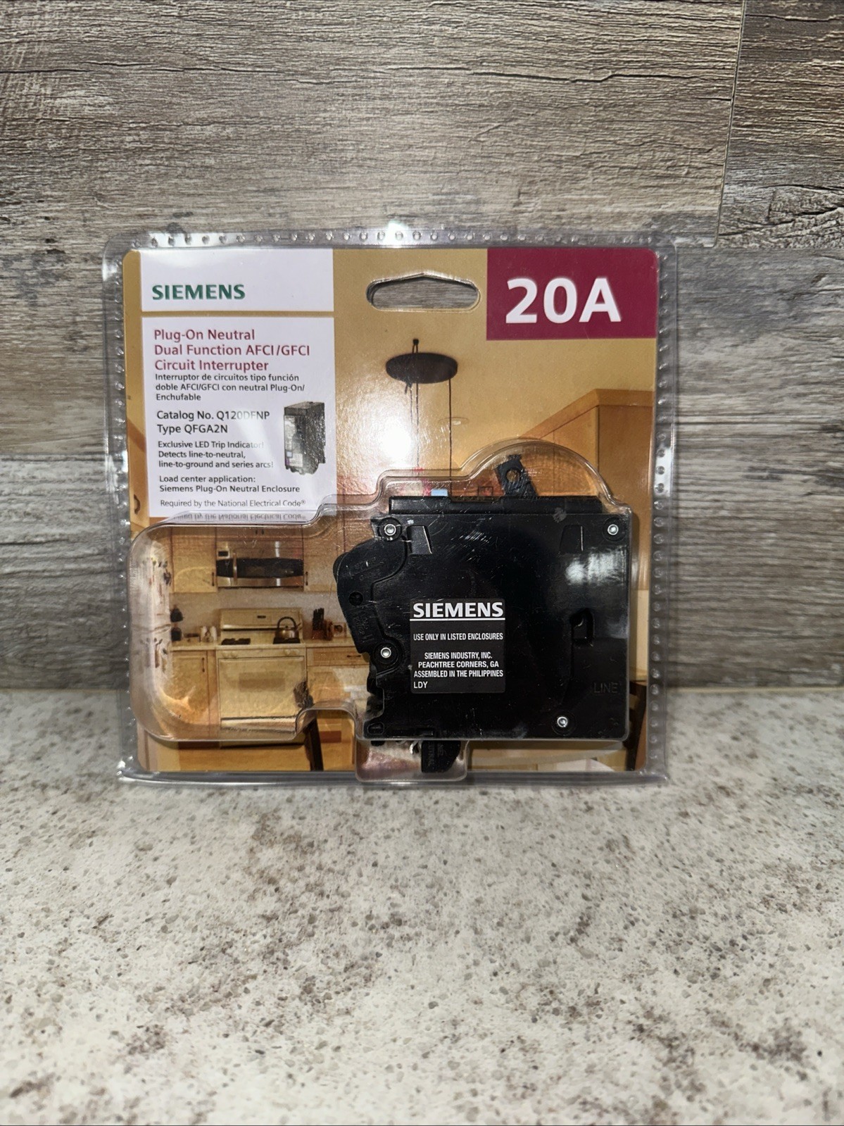 Siemens Q120DFNP 20A Dual Function AFCI/GFCI Plug On Neutral Circuit Interrupter