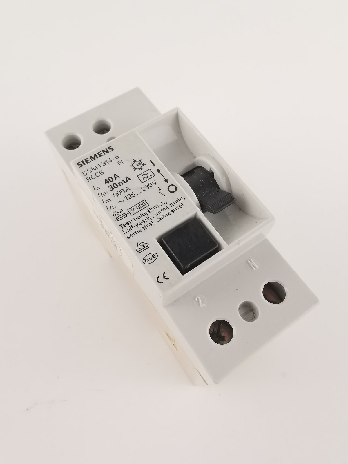 Siemens 5SM1314-6 40A 30mA Residual Current Circuit Breaker 2 Pole