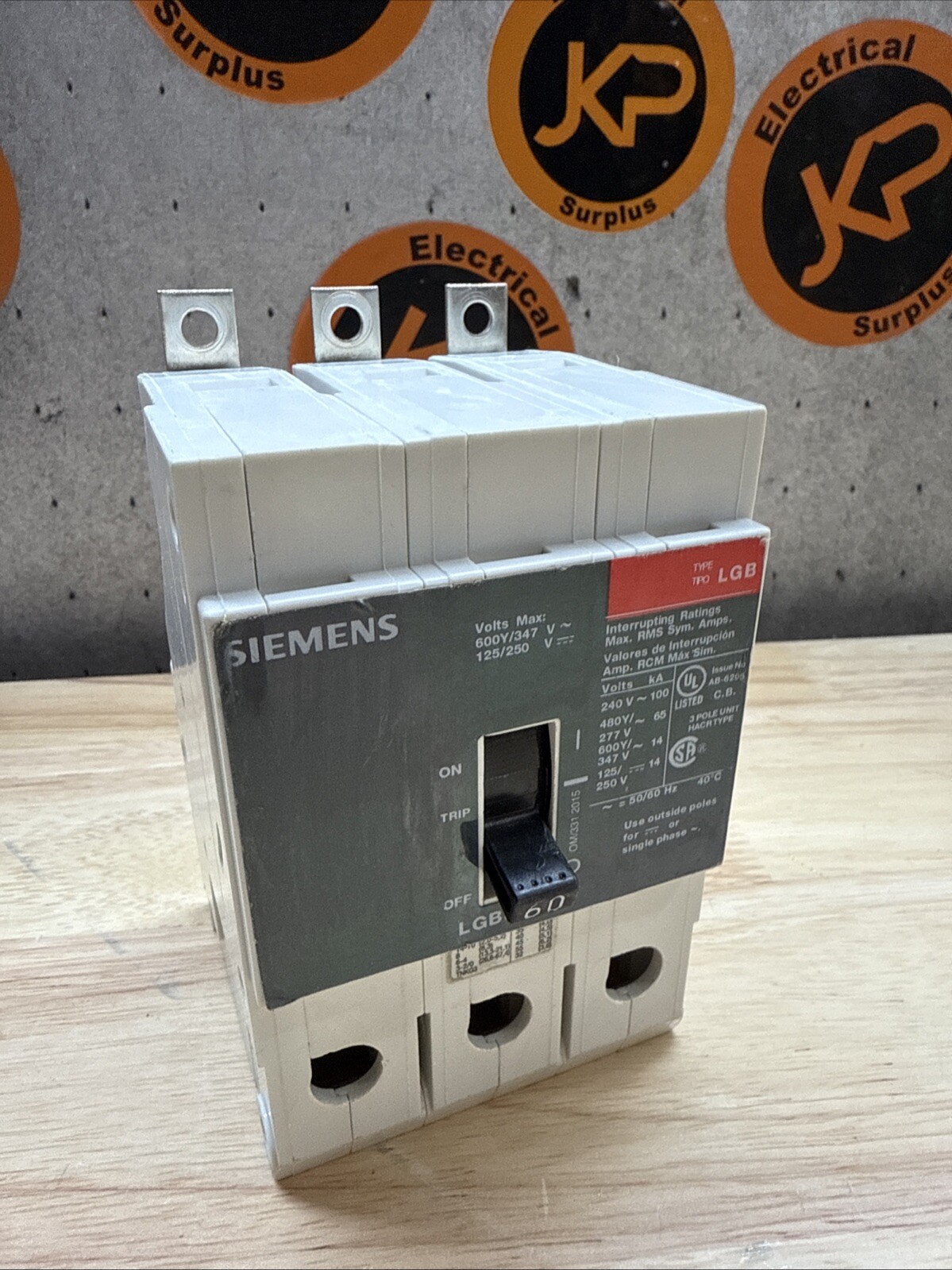 Siemens LGB3B060 3 Pole 60 Amp 240-480/277v Type LGB Circuit Breaker New Surplus