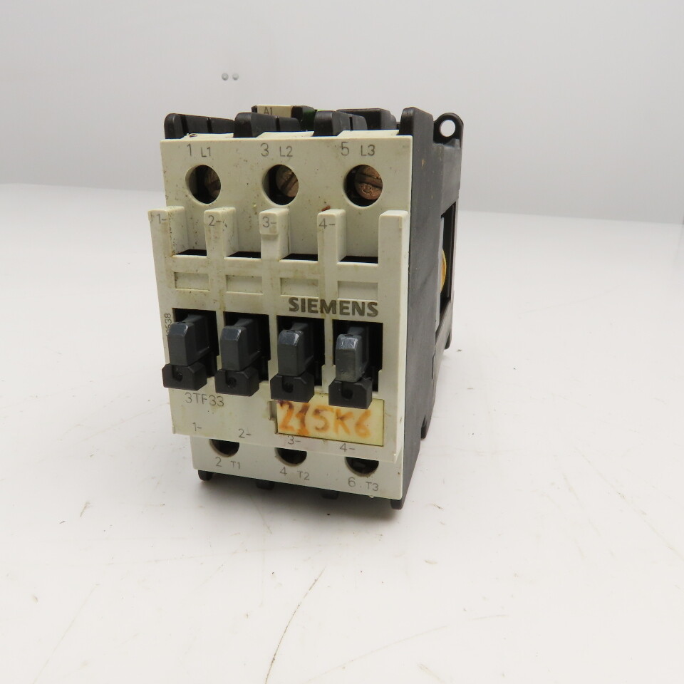 Siemens 3TF3300-0B 600V 30A 10Hp Contactor 24VDC Coil