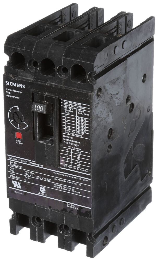 Siemens ED63A100 Motor Circuit Protector (MCPs)