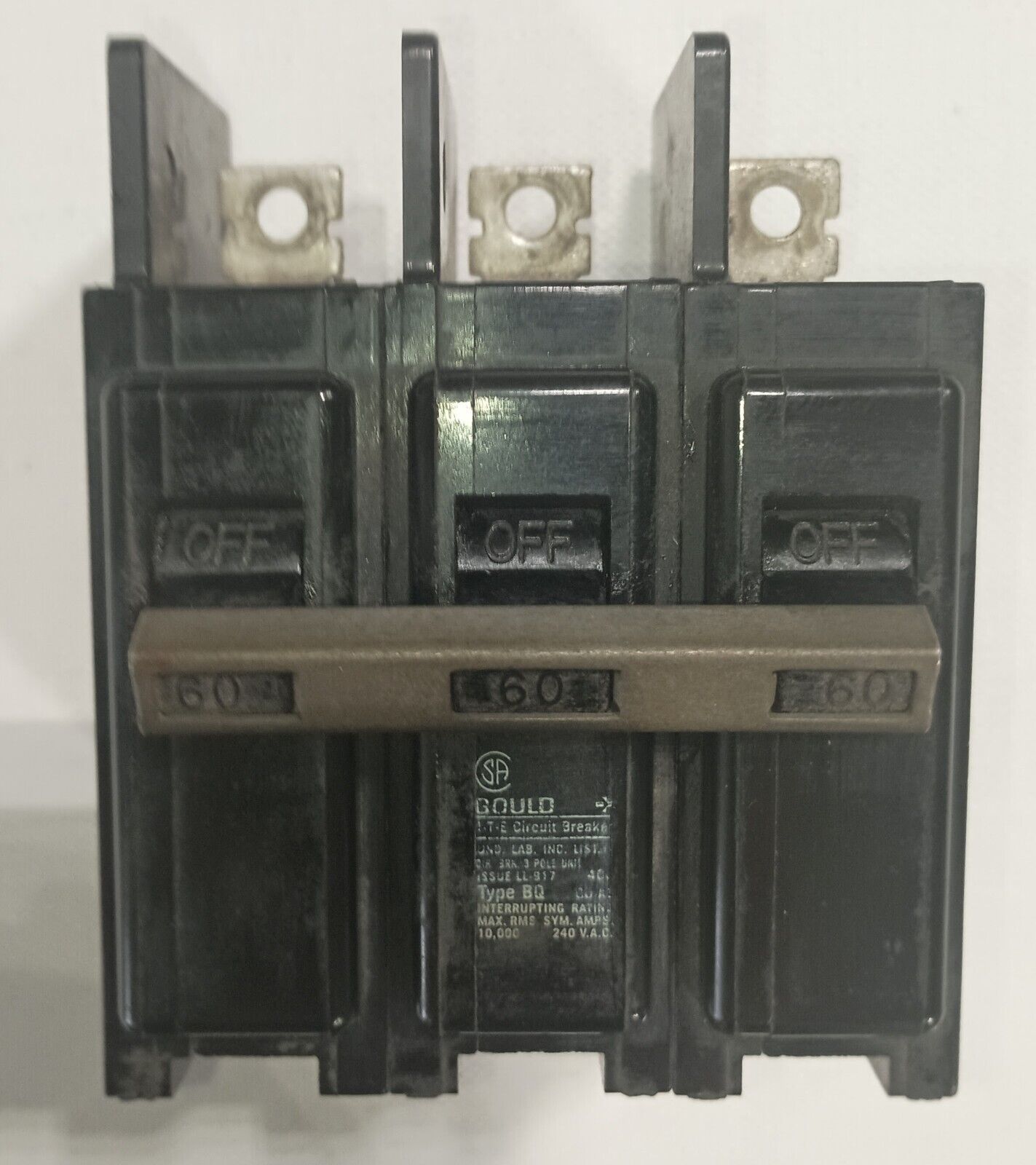 ITE Gould BQ3-B060 60A 3 Pole Bolt 60 Amp Circuit Breaker Type EQ-B Siemens