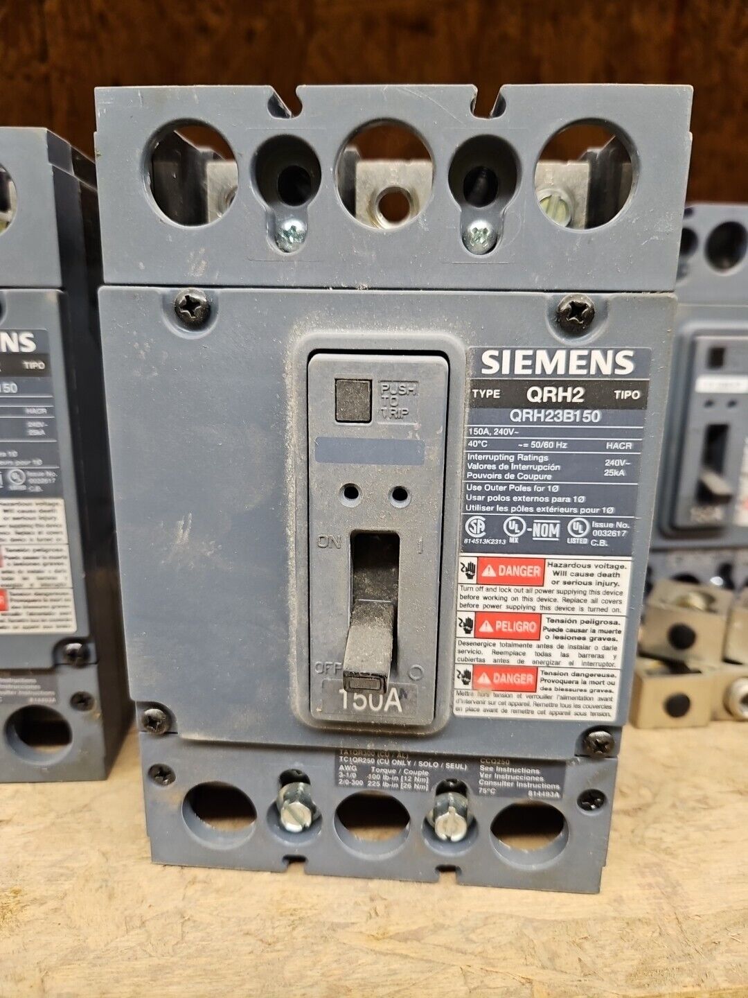 QRH23B150 SIEMENS QRH2 3 POLES 150 AMP 240V 22KA CIRCUIT BREAKER 🔴🔴🔴