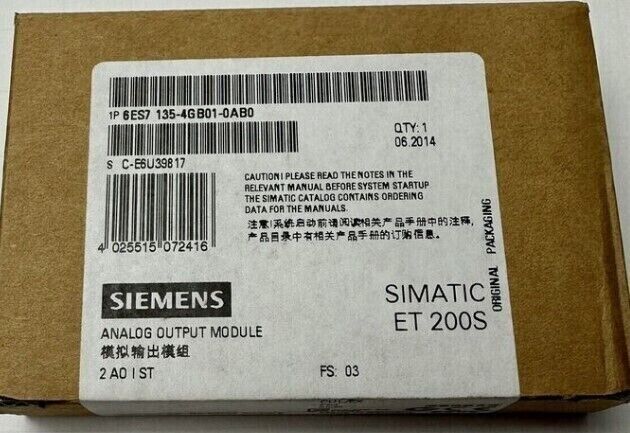 New Siemens 6ES7 135-4GB01-0AB0 / 6ES7 135-4GB01-0AB0 Analog Output Module