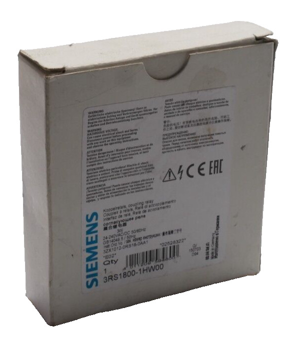 Siemens SIRIUS Coupling Relay 3RS1800-1HW00 | E:02 | 3RS1800-1HW00