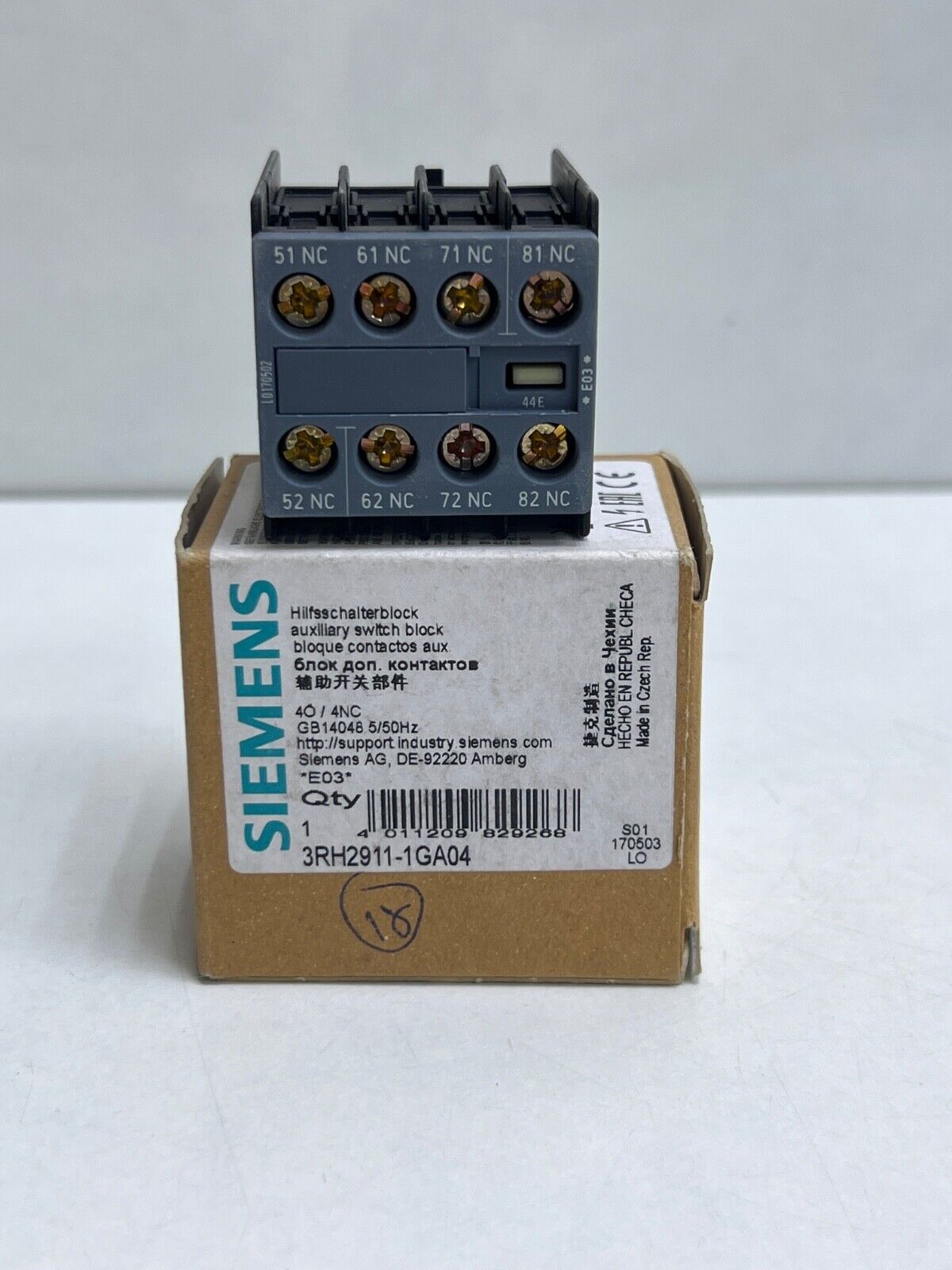 SIEMENS 3RH2911-1GA04 AUXILIARY SWITCH BLOCK