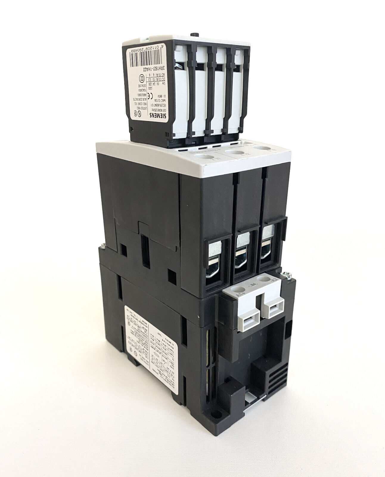 Siemens 3RT1036-1BB44 Circuit Breaker, 3RT1 036-1BB44+3RH1921-1HA22