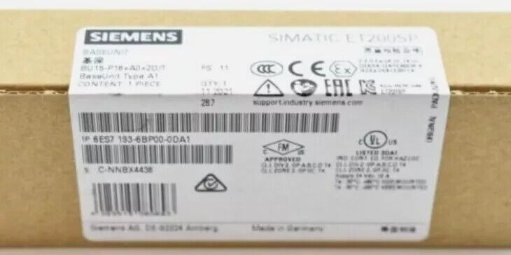 New Siemens 6ES7 193-6BP00-0DA1 / 6ES7193-6BP00-0DA1 Base Unit Fast Shipping