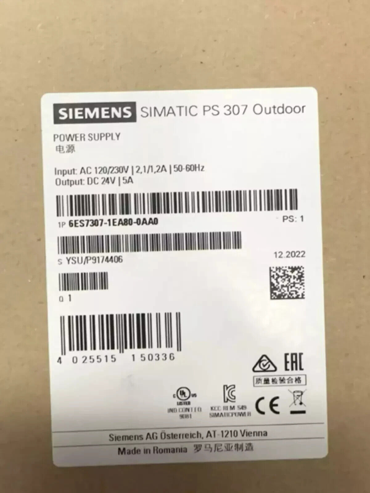New  Siemens 6ES7307-1EA80-0AA0 /6ES7 307-1EA80-0AA0 PLC Module