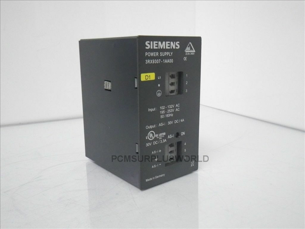 3RX9307-1AA00 3RX93071AA00 Siemens Power Supply 4A IN: 102-253V OUT: 30V (Used)