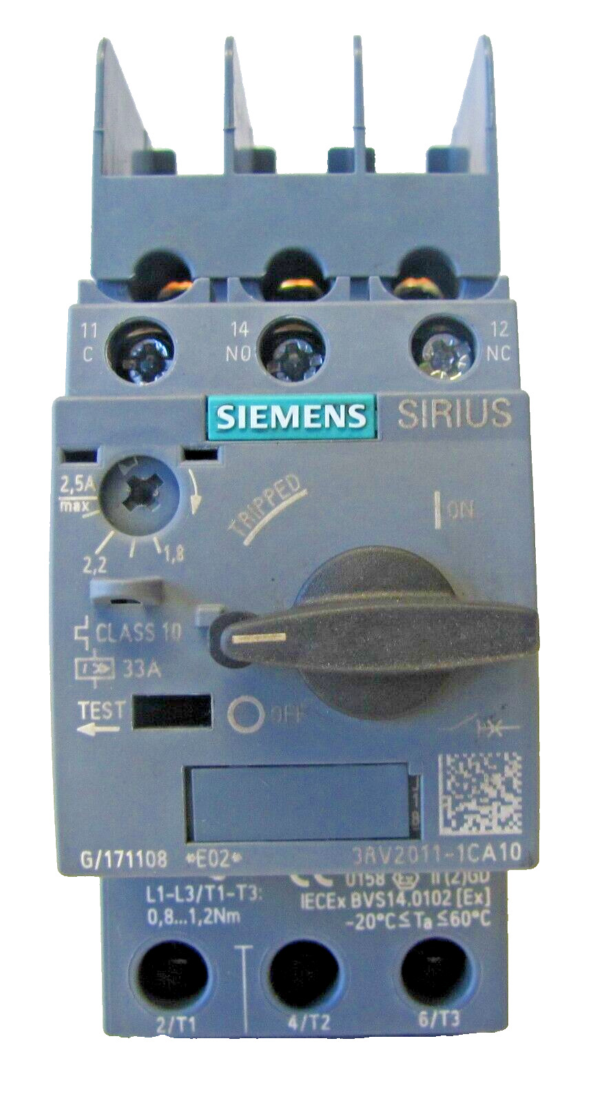 Siemens Sirius 3RV2011-1CA10 Circuit Breaker Motor  Starter Protector 1.8-2.5A