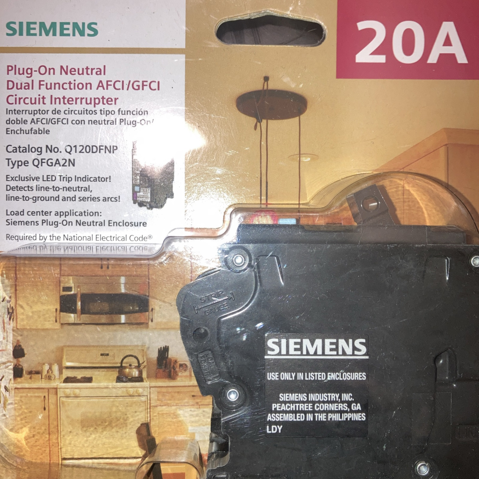Siemens 20A Plug-On AFCI/GFCI Circuit Interrupter Type QFGA2N Q120DFNP BRAND NEW