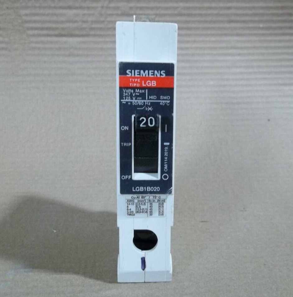 Siemens LGB LGB1B020 1 Pole 20 Amp 277V Circuit Breaker