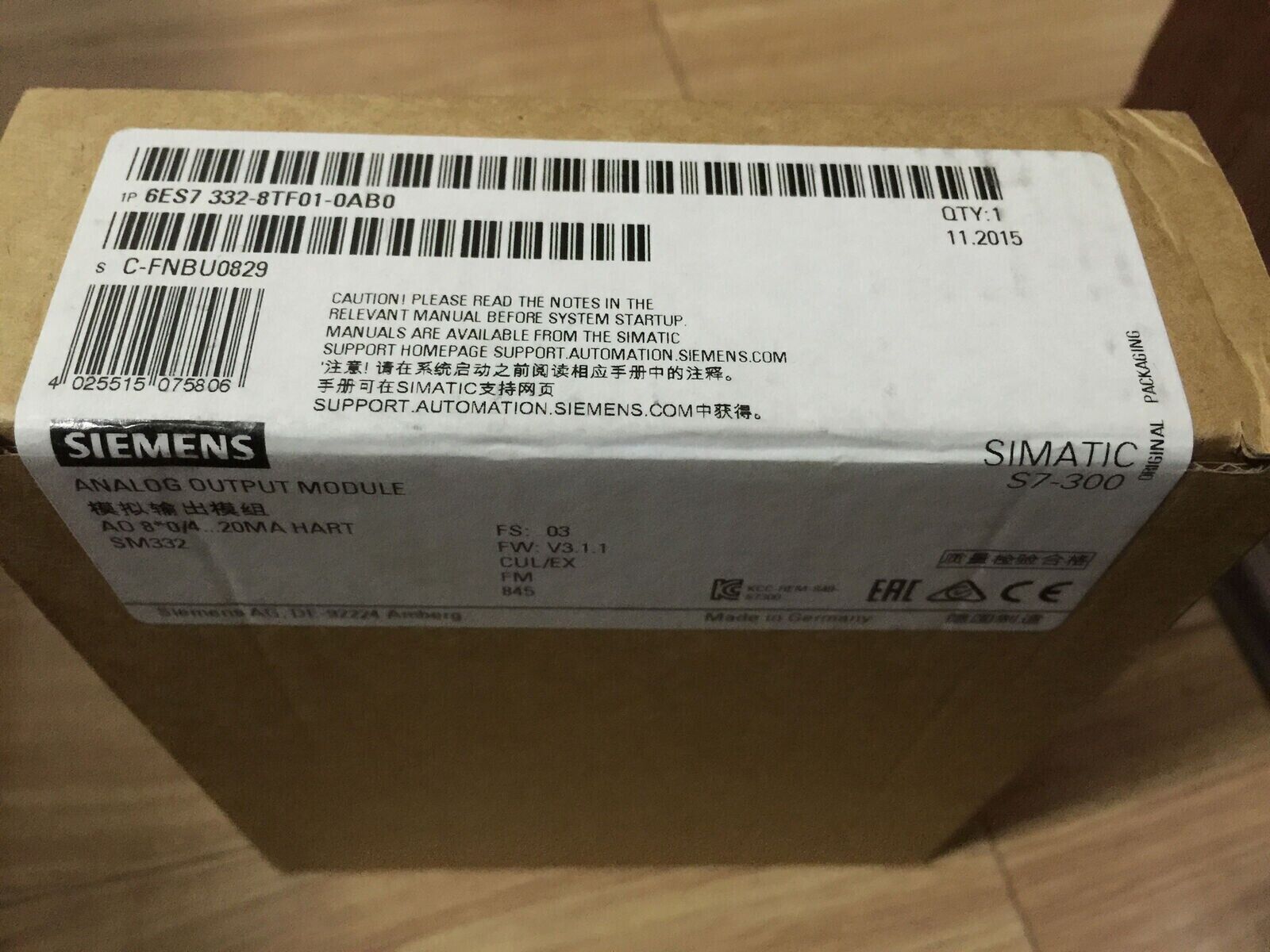 New in box Siemens 6ES7 332-8TF01-0AB0 6ES7332-8TF01-0AB0 one year warranty